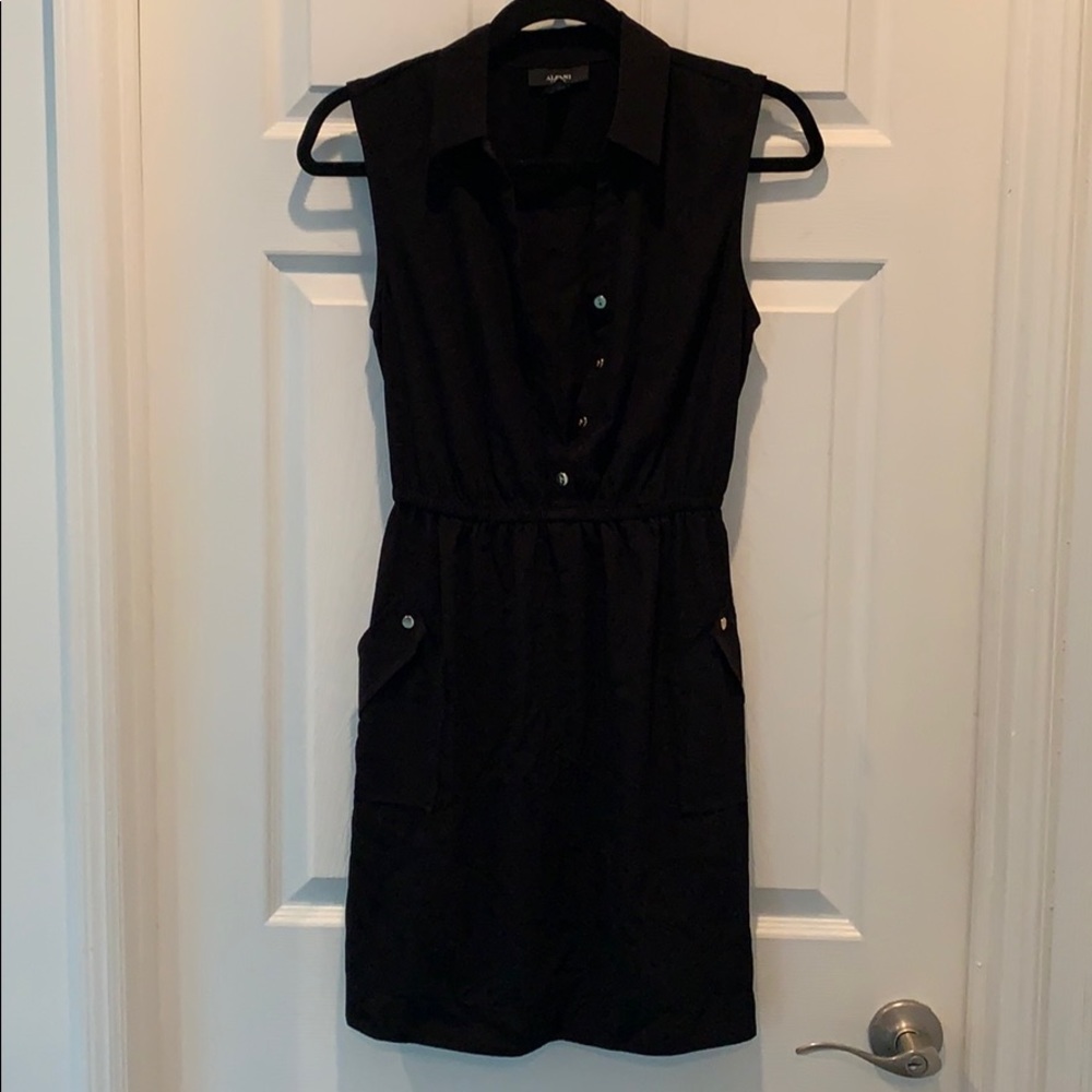 Alfani button down black dress Size 6P